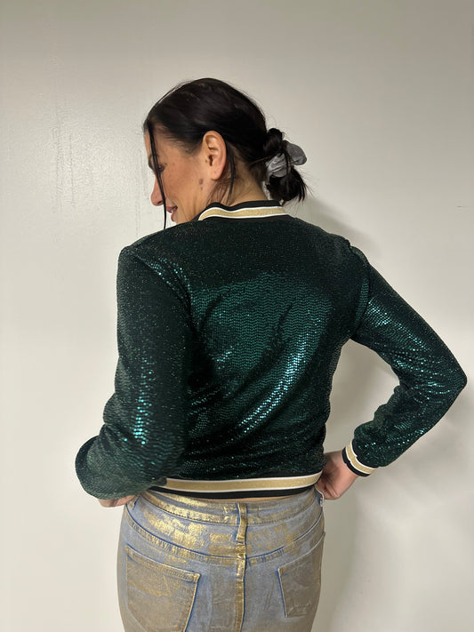 Sequin Bomber Solid